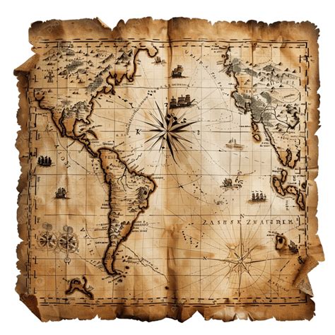 Detailed Treasure Map Pirate Legend Historical Hunt With Pirates ...