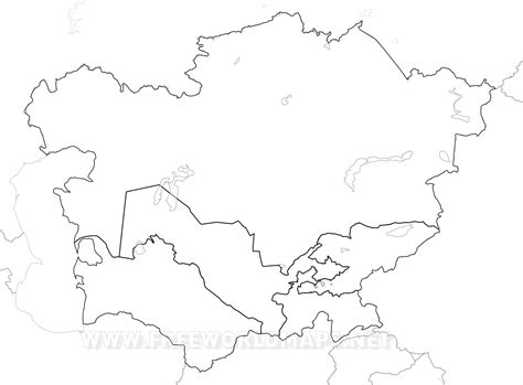 Unlabeled Map Of Central Asia
