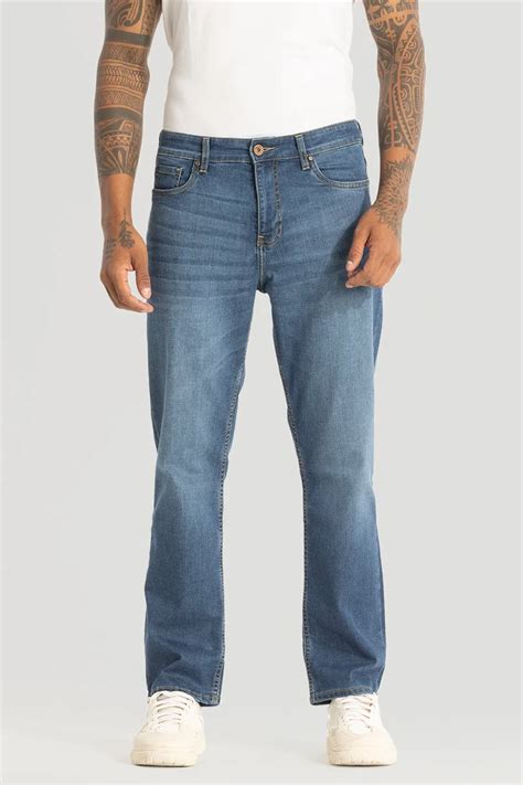 Buy Men's Denim Blue Comfort Fit Jeans Online | Snitch – SNITCH