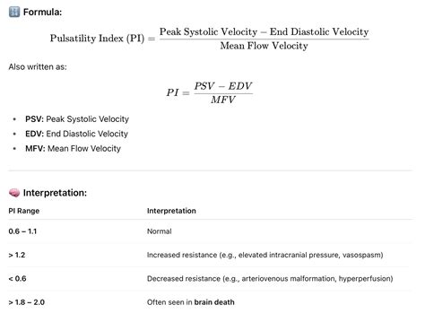 Pulsatility Index (PI) – The Lay Medical Man