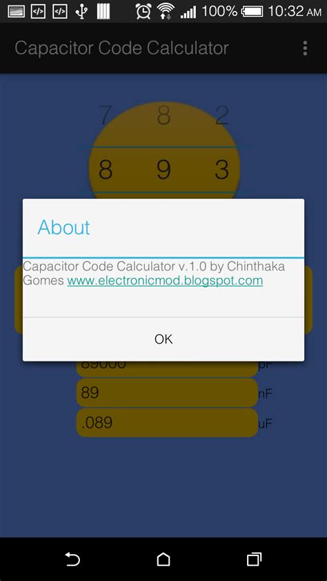 Capacitor Code Calculator - App on Amazon Appstore