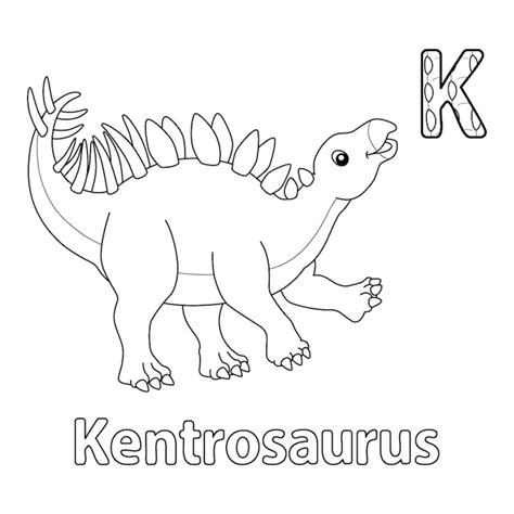 Kentrosaurus Alphabet Dinosaurier ABC Malvorlage K | Premium Vektor