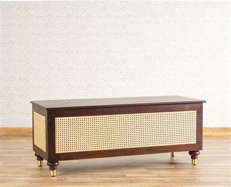 Buy Online Boston Solid Wood Rattan Storage Trunk Box