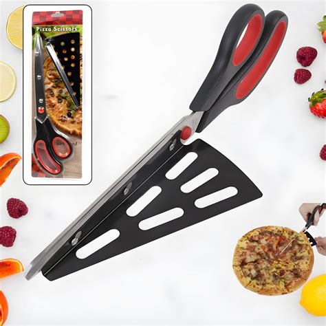 Stainless Steel Pizza Cutter Scissors with Removable Spatula Durable ...