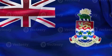 3D-Illustration of a Cayman Islands flag - realistic waving fabric flag ...