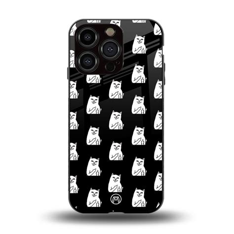 Middle Finger Cat Meme Phone Cover for Iphone 15 Pro | Glass Case ...
