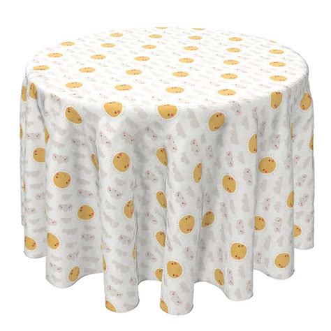 Round Tablecloth, 100% Cotton, 60 Round", Sun and Clouds