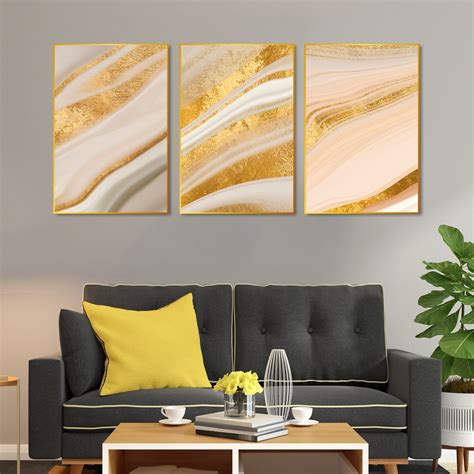 Decorative Pattern Floating Canvas Wall Painting Set of Three – Vibecrafts