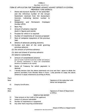 Kerala State Employees' Group Insurance Nomination Form - Blank ...