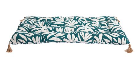 Futon pompons jute, bleu l.60 x L.120 x H.8 cm | Leroy Merlin