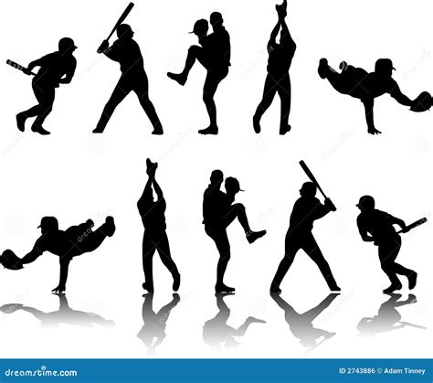 Baseball Silhouettes stock vector. Illustration of athletics - 2743886