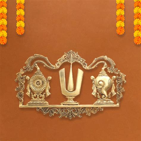 Brass Shankh Chakra Namah Wall Hanging (13.5 Inch) – Vedansh Craft