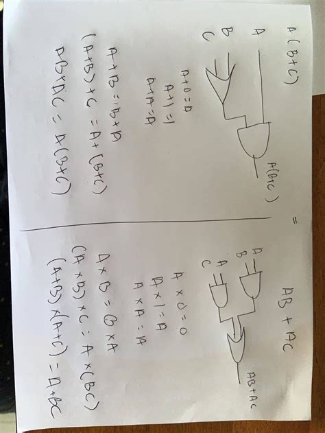 logic - How do I prove $A(B+C) = AB+AC$ in Boolean expression ...