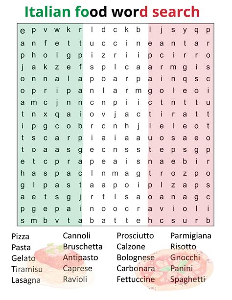 Buon Appetito! Italian Food Word Search for Foodies | Made By Teachers