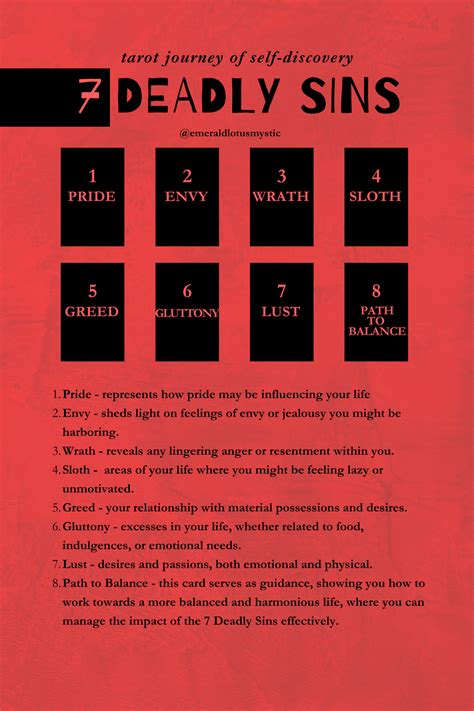 7 Deadly Sins Tarot Spread