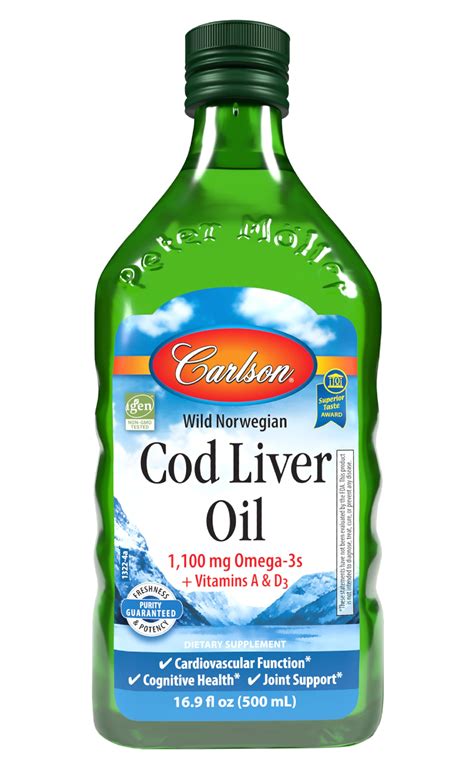 Amazon.com: Carlson - Cod Liver Oil, 1100 mg Omega-3s, Wild-Caught ...