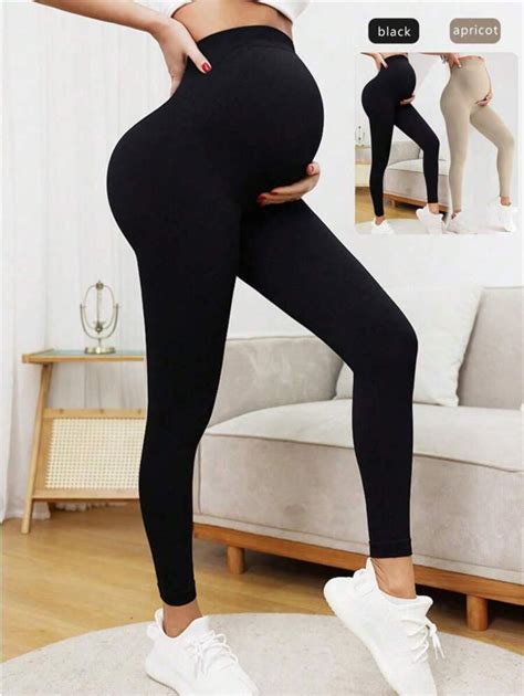 New Slim Fit High Waisted Seamless Maternity Leggings, Maternity ...