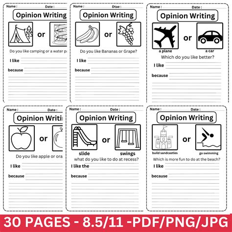 Kindergarten Opinion Writing with Coloring Images: Engaging Writing ...