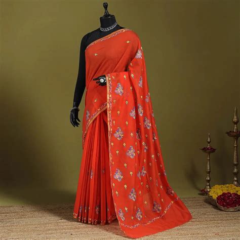 Orange Sarees - Handloom Orange Sarees Online | iTokri