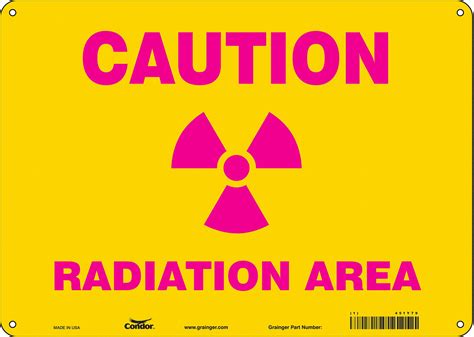 CONDOR Radiation Safety Sign, Sign Format Other Format, Caution Radiation Area, Sign Header No ...