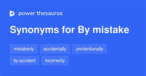 BY MISTAKE Synonyms: 119 Similar Words & Phrases