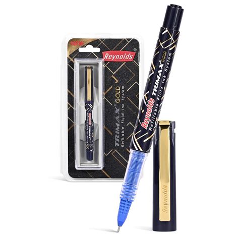 Reynolds TRIMAX GOLD RollerBall Pen SET - 1 PEN BLUE | PREMIUM PEN FOR ...
