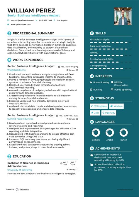 10+ Senior Business Intelligence Analyst Resume Samples & Templates for 2025