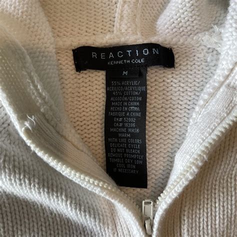 Kenneth Cole white zip up sweater size medium but... - Depop