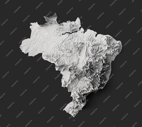 Premium Photo | Brazil Topographic Map 3d realistic Brazil map Color texture 3d illustration