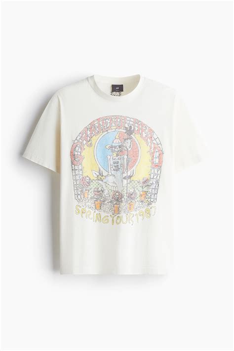 Loose Fit Vintage-look printed T-shirt - White/Grateful Dead - Men | H&M IN