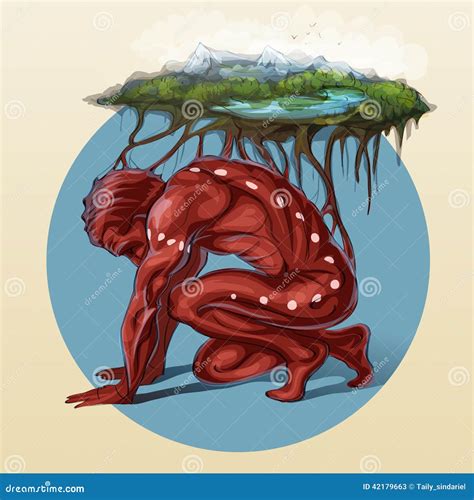 Atlas Holding the World on His Shoulders Stock Vector - Illustration of ...