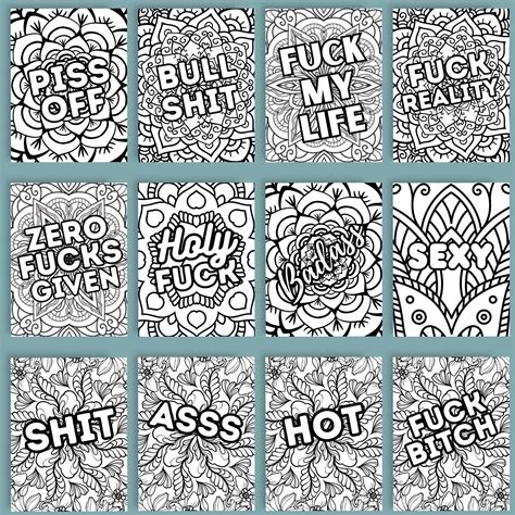 150 swear words coloring pages for adults printable coloring pages ...