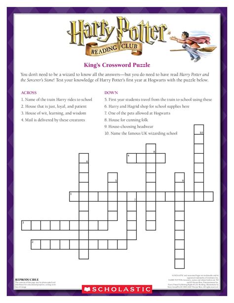 Printable Harry Potter Crossword Puzzles - Printable Sight Words List