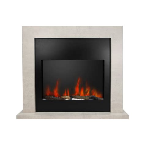 Stone Effect Free Standing Electric Fireplace Suite with Customisable ...