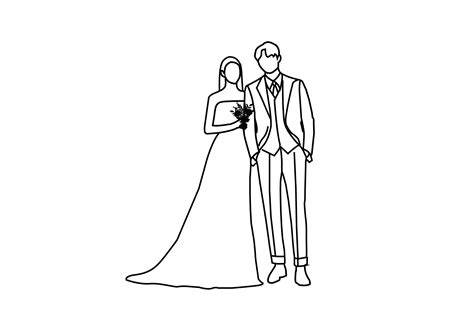 Wedding Couple Line Art Icon Graphic by neomanicstudio · Creative Fabrica