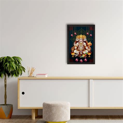 Panch Mukhi Lord Hanuman Satin Matt Texture UV Art Painting ...