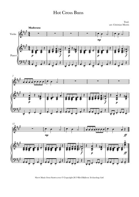 Hot Cross Buns Sheet music for Violin - 8notes.com