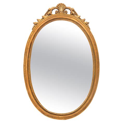 Vintage Oval Gold Decorative Wood Mirror, Italy, 1960s at 1stDibs ...