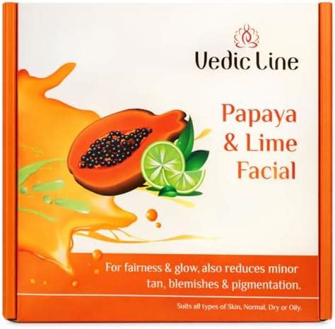 Vedic Line Papaya & Lime Facial Kit Helps To Reduce Tan, Blemishes And ...