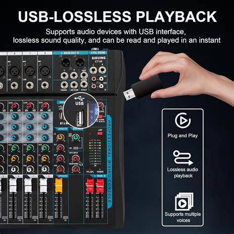 SIKUING 8 Channel Audio Mixer Sound Board Mixer 16 DSP India | Ubuy