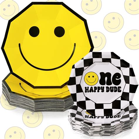 Amazon.com: Nitial 100 Pcs One Happy Dude Birthday Decoration One Happy ...
