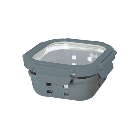 Anti Skid Lock and Lock Square High Borosilicate Glass Container 400 M ...