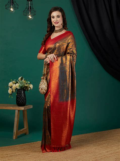 Buy Kanjeevaram Silk Saree With Blouse Piece 24679 Online | Karagiri