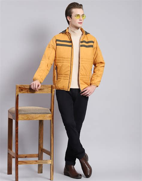 Buy Men Mustard Solid Hooded Full Sleeve Jacket Online in India - Monte ...