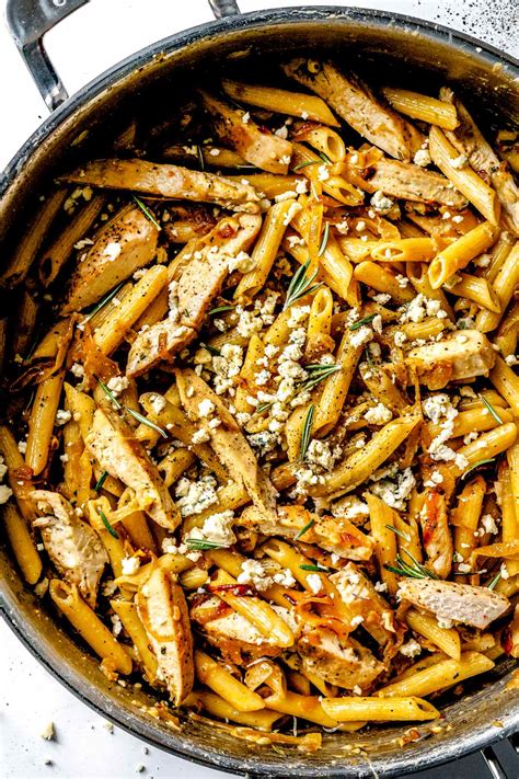 Penne Pasta with Chicken, Caramelized Onion, and Blue Cheese ...