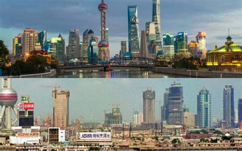 回顾上海30年发展：1990和2017年上海的城市面貌对比！_哔哩哔哩_bilibili