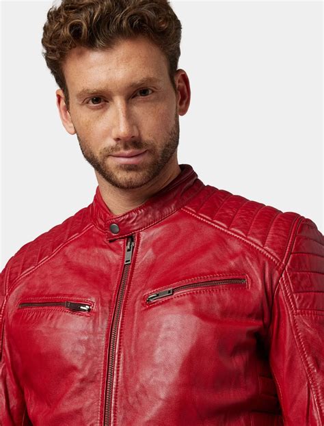 Men's John Black Leather Bomber Jacket With Shearling Collar
