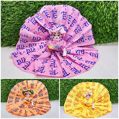 Laddu Gopal Ji Radhey Radhey Cotton Dress Pack of 3 – Laddu Gopal Dress