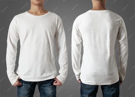 Premium Photo | Blank white long sleeved tshirt shirt mock up template ...