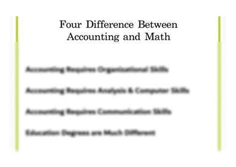 SOLUTION: Difference between maths and accounting - Studypool